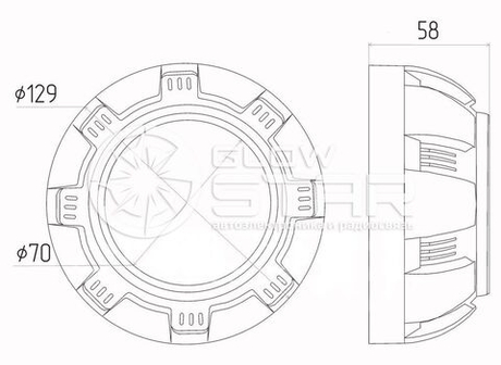 Бленда (маска) для линз №11 Touran Black (Черная) 3.0 дюйма, 1шт