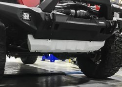 Защита рулевых тяг Rival для Jeep Wrangler JL (V - 2.0T; 2.1D; 3.6) 2017-н.в. (под штатный бампер), штампованная, алюминий 6 мм, с крепежом, 2333.2740.1.6