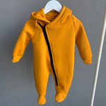 Детский комбинезон с капюшоном на замке из футера с начесом