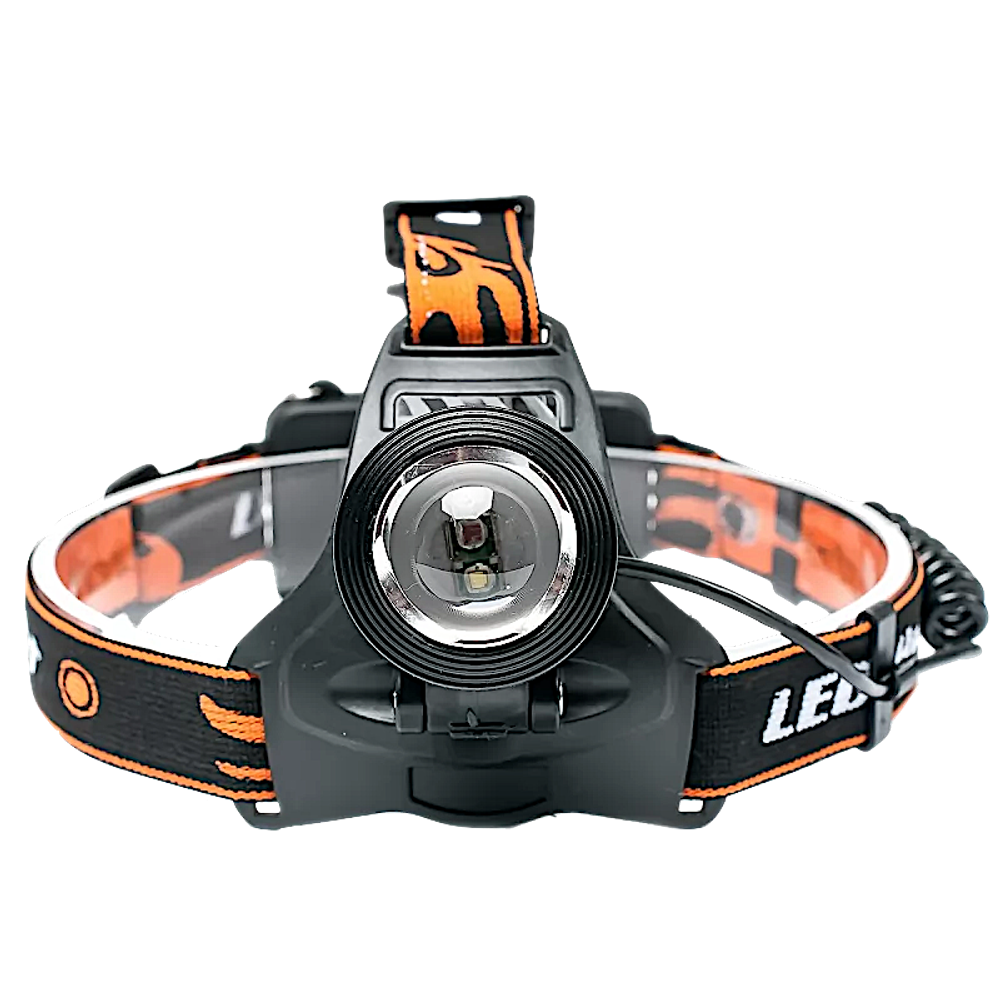 Фонарь Налобный YM-BL2199RW / HT-193-3 Линза большая + красн.свет 4 режим. 2х18650 USB-C