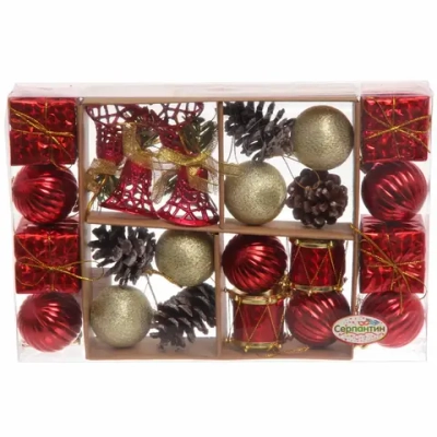 Набор украшений «Сказочное чудо» 3 см (28 предметов),красный