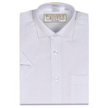 Рубашка белая с выработкой TSAREVICH, короткий рукав