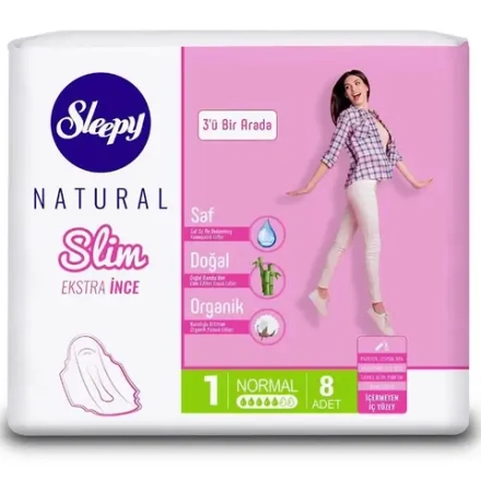 Прокладки Sleepy Natural Slim, (ультра тонкие), 8 шт, Нормал