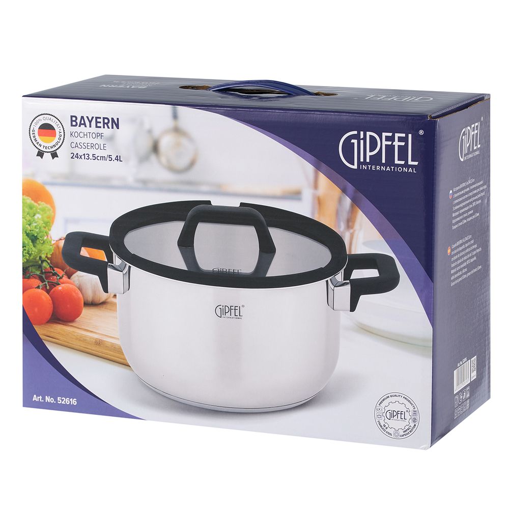 Кастрюля из нержавеющей стали Gipfel Bayern 52616 24 см/5,4 л