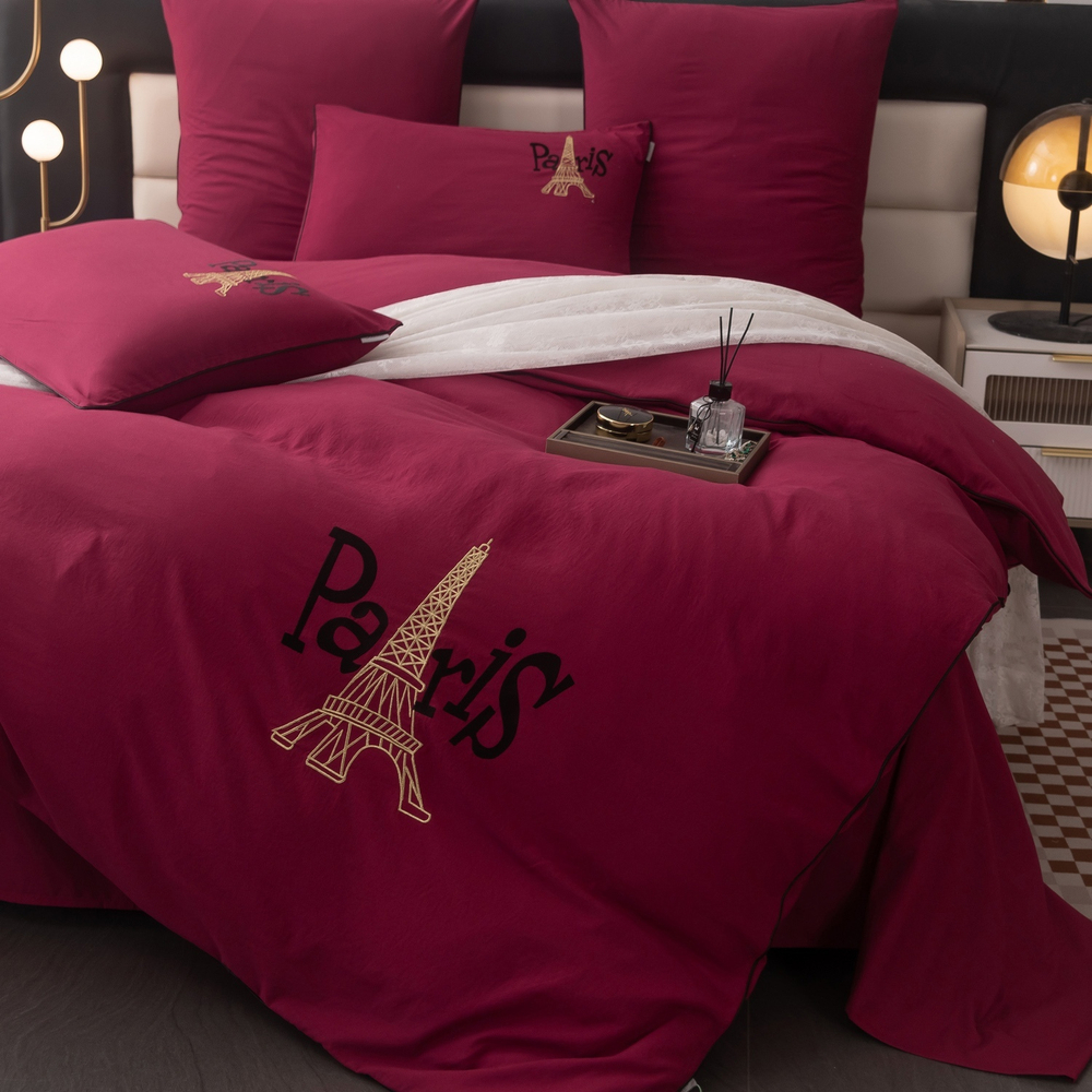 КПБ Mood of Paris на резинке MPR004, Евро, 4 наволочки, простынь 160*200*35