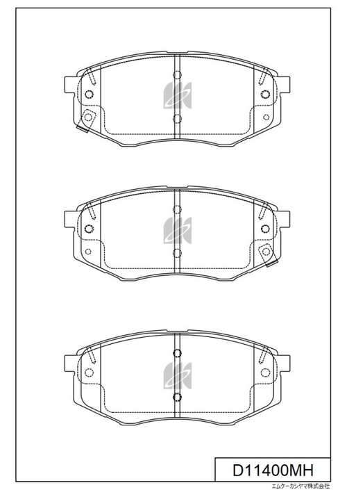 Дисковые тормозные колодки KASHIYAMA (противоскрипная пластина в компл.) D11400MH