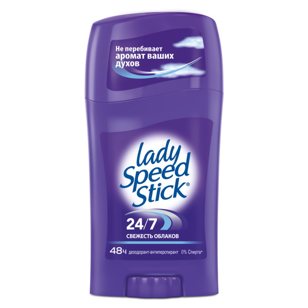 Lady Speed Stick Дезодорант-антиперспирант стик 24/7 Свежесть облаков, 45 гр