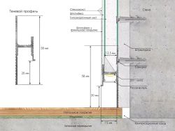 Теневой плинтус усиленный Strong черный матовый, 3000x15x58 мм