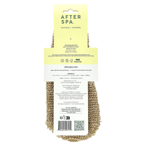 AfterSpa, Очищающие сизалевые рукавицы, 1 рукавицы