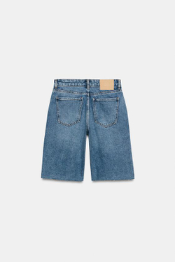 ZARA ДЖИНСОВЫЕ ШОРТЫ Z1975 СО СРЕДНЕЙ ПОСАДКОЙ, ВЫЦВЕТШИЙ СИНИЙ