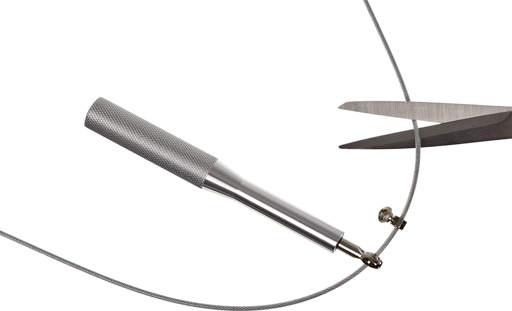 Скакалка скоростная металлическая, серая