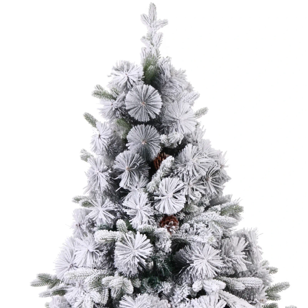 Ёлка «Снежная рапсодия» 180 см, ПВХ+Леска, шишки, белый иней (720 веток)