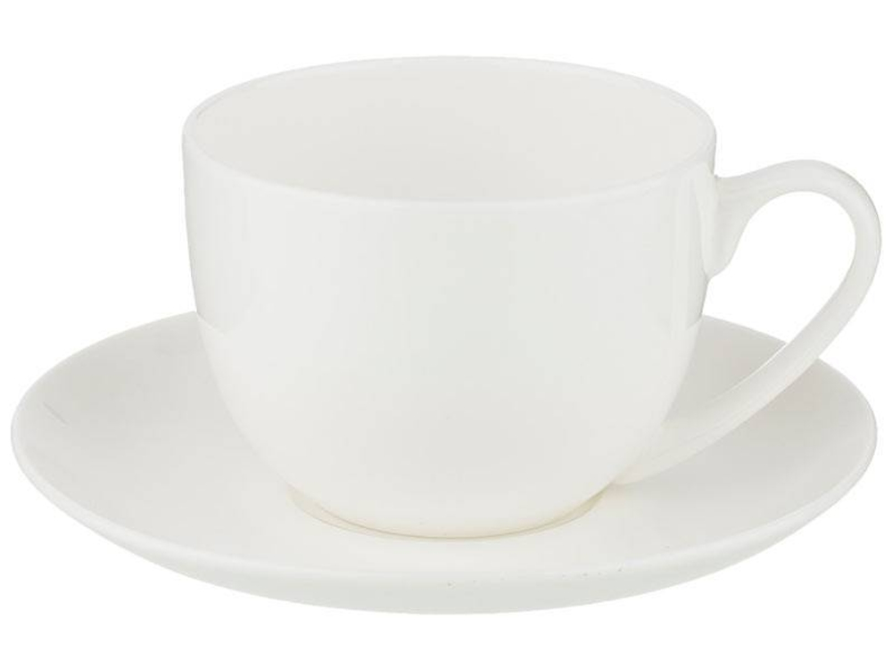 Чайный набор 12 предметов 330мл Silk белый без рисунка