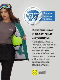 Горнолыжный костюм женский зимний черного цвета 07015Ch