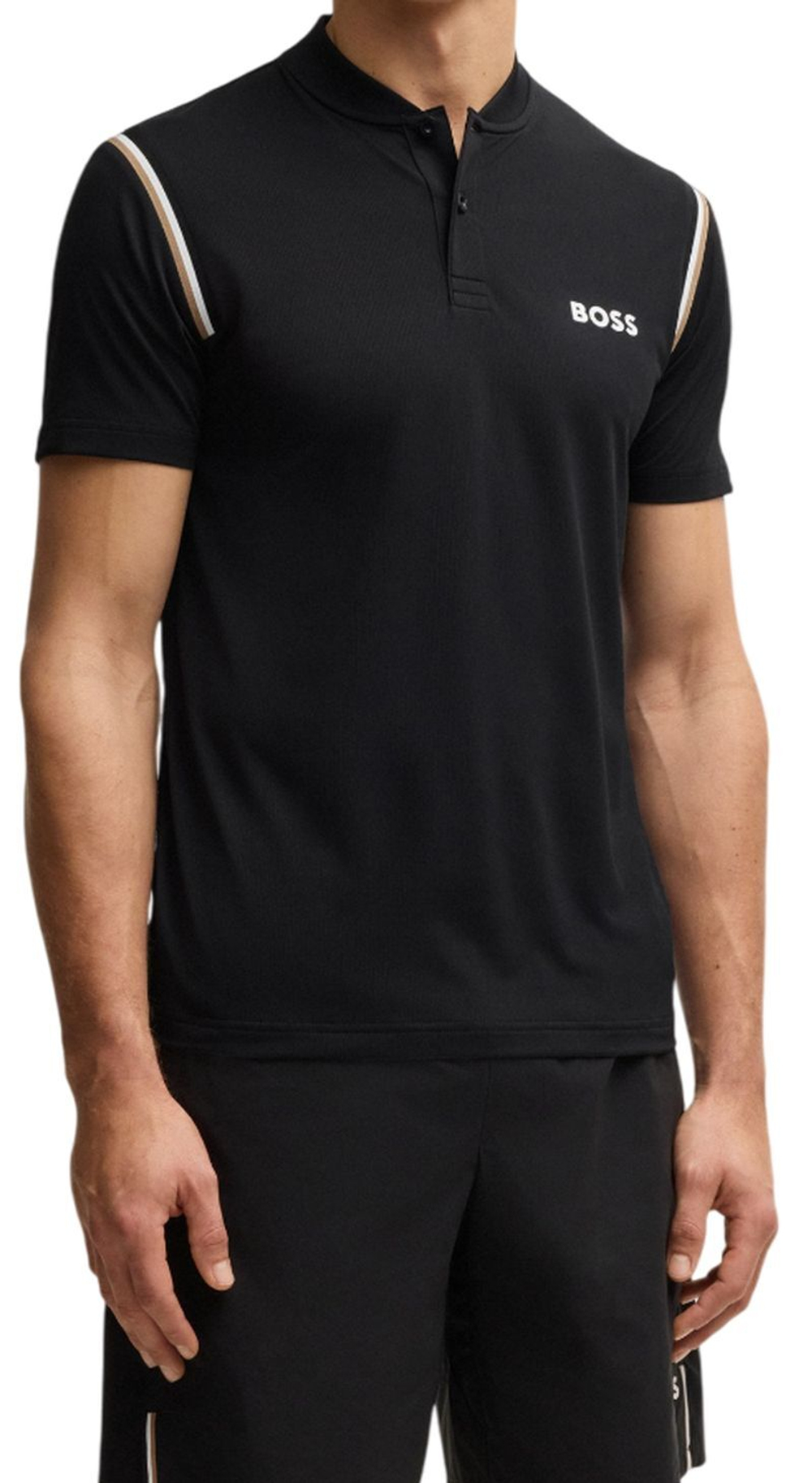 Мужское теннисное поло BOSS Pariq MB - черный