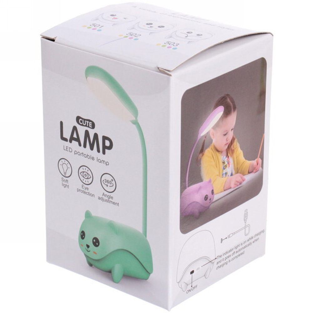 Настольная лампа «Marmalade-Котенок» LED цвет зеленый USB