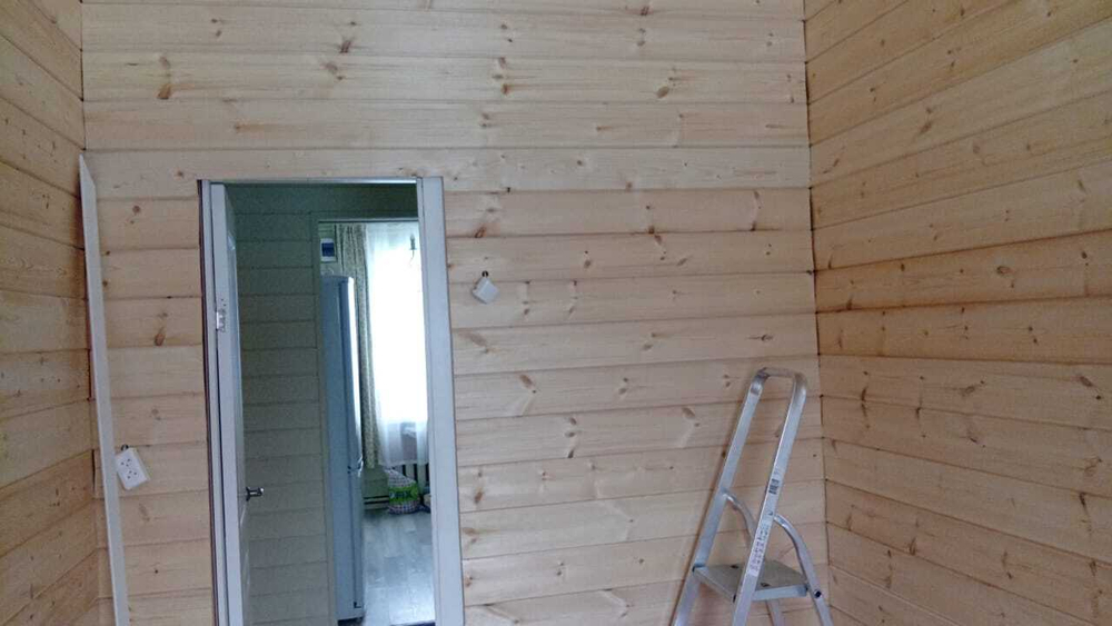 отделка стен имитация бруса