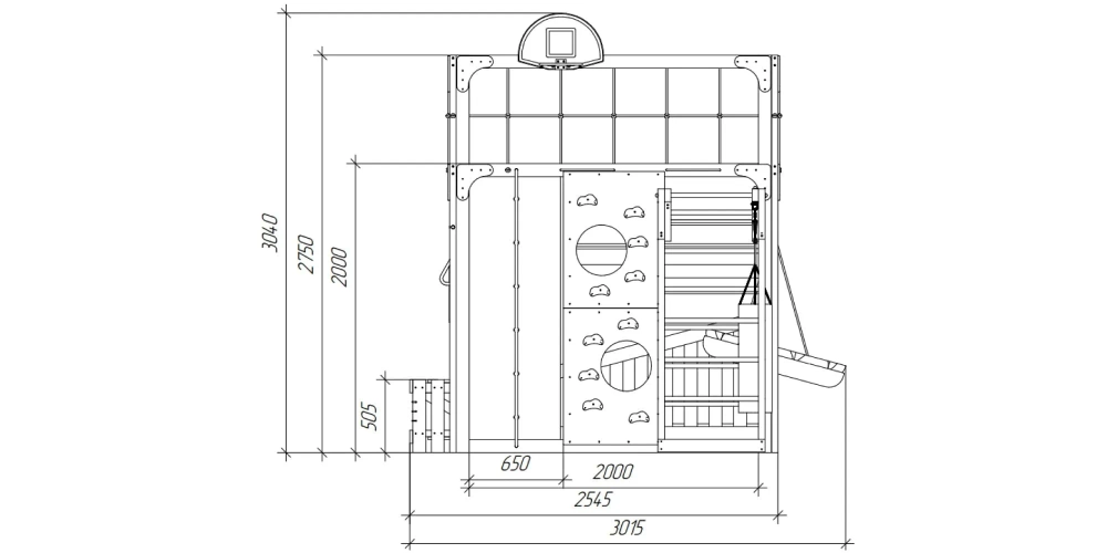 Детская площадка Савушка КУБ-4 (серый) с гамаком для йоги