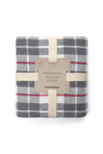 Покрывало DeNASTIA клетка 150x200 хб100% серый/белый Индия