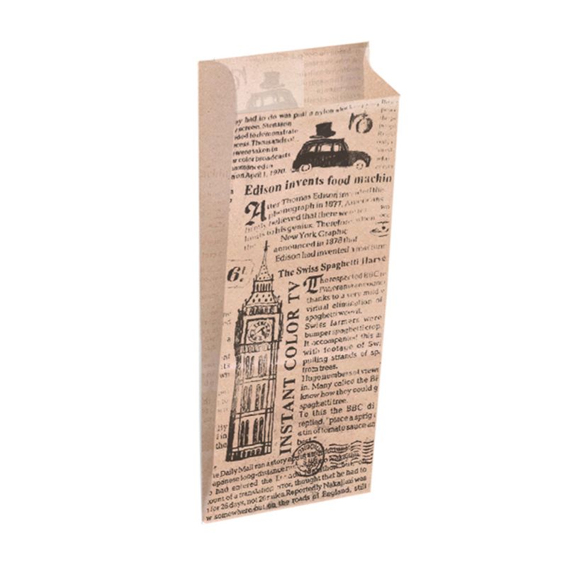 Пакет бумажный Казахстан крафт газета 23*10*4 см 36 гр V-дно