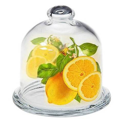 Блюдо для лимона стеклянное с крышкой 10,5см 98397