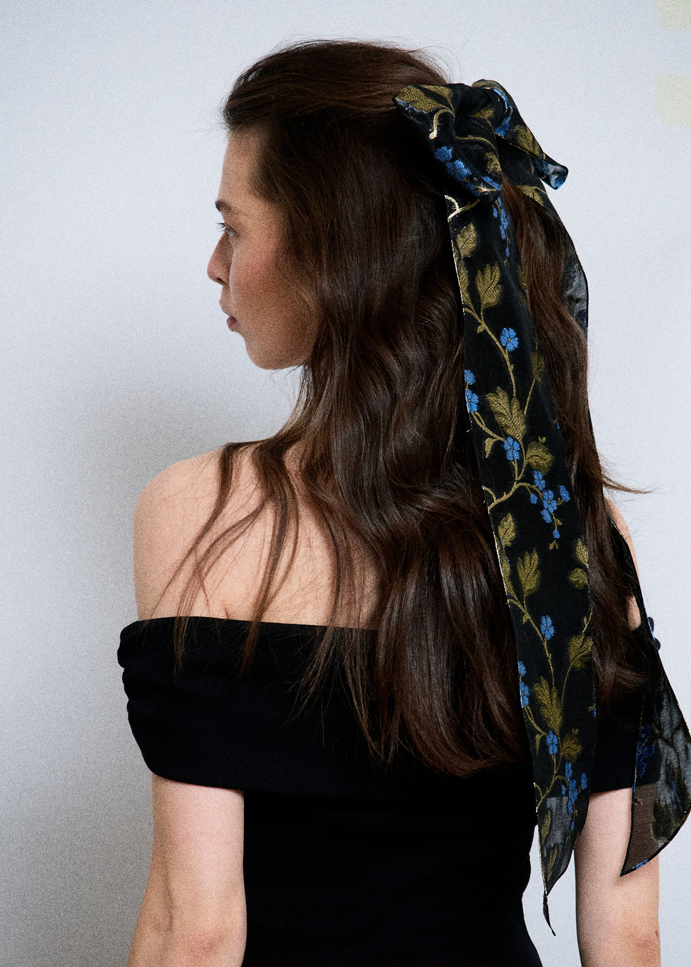 Бант "Паркер" облегченный с синими цветами