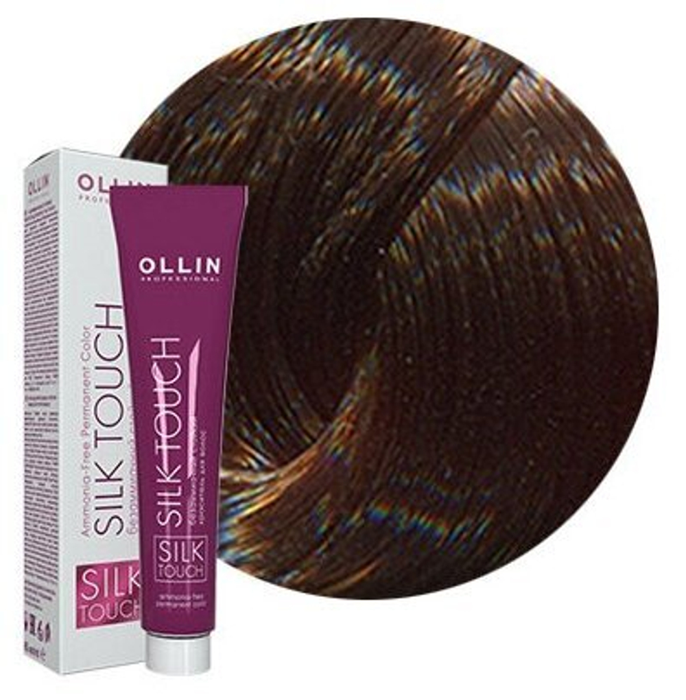 OLLIN SILK TOUCH 6/0 темно-русый 60мл Безаммиачный стойкий краситель для волос