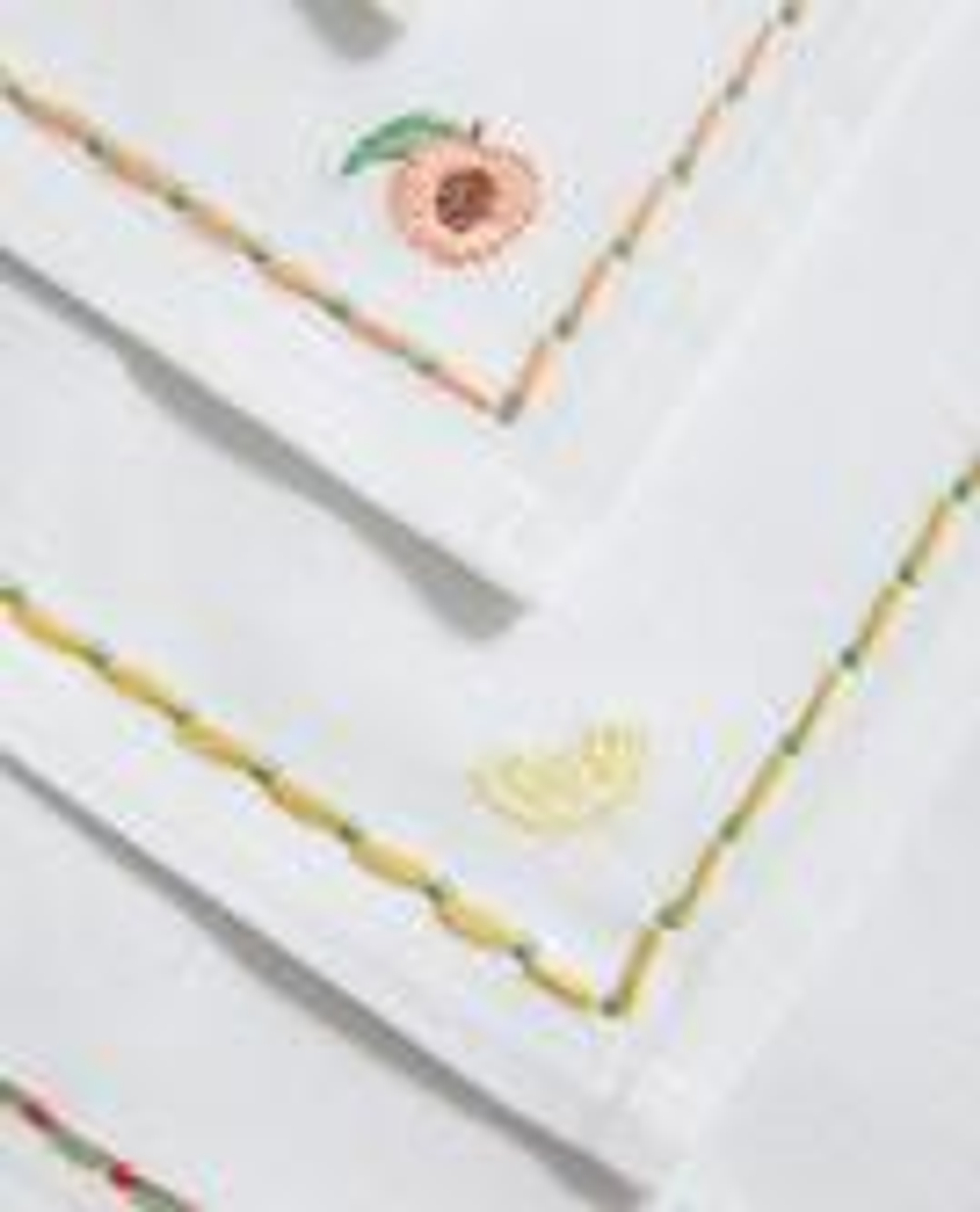 ZARA HOME НАБОР САЛФЕТОК ВЫШИВКОЙ (4 ШТ.), ЖЕЛТЫЙ