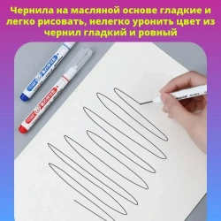 Маркер строительный тонкий разметочный с длинным наконечником / 5 шт (черный) / Маркеры строительные набор для разметки по металлу, дереву, стеклу