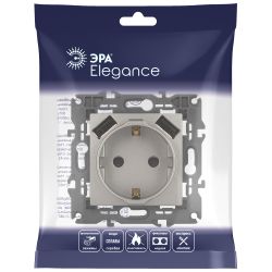 Розетка ЭРА Elegance 14-4109-16 2P+E 16A-250В, штор. с 2xUSB 5В-3А, титан