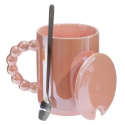 GAEM Кружка с крышкой и ложкой, 380 мл, L11,5 W9 H11 см, 4в.