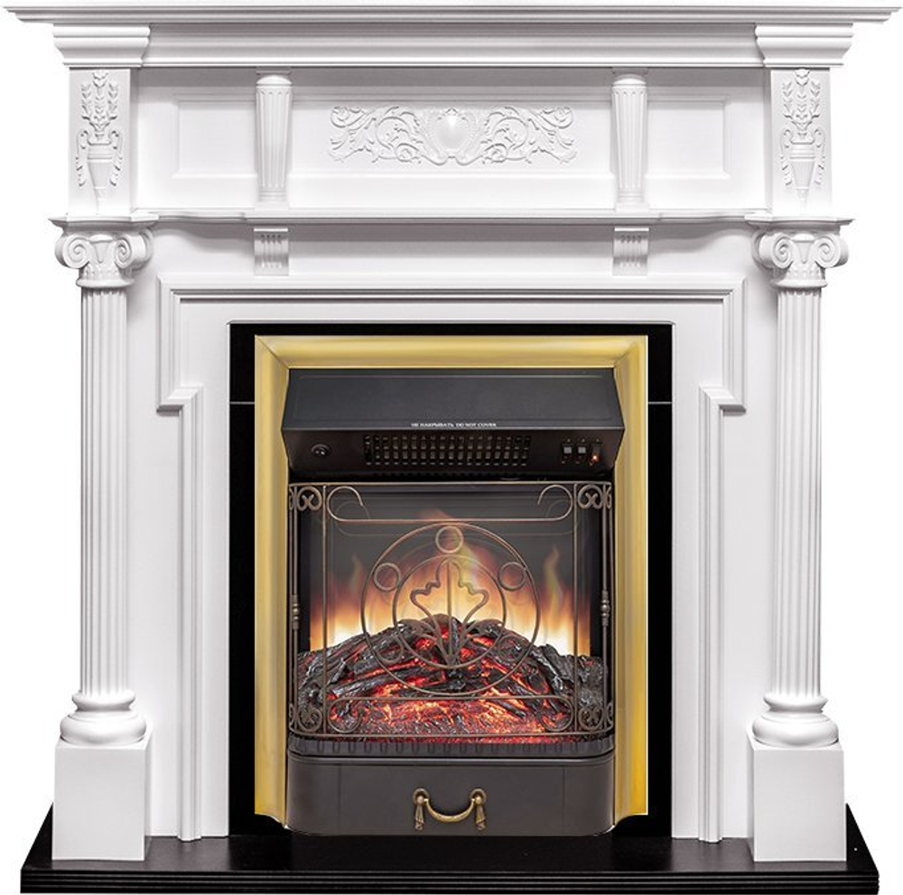 Каминокомплект Oxford - Белый с очагом Majestic FX M Brass
