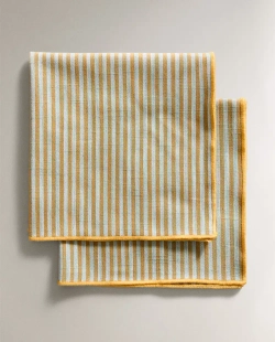 ZARA HOME САЛФЕТКИ ИЗ ХЛОПКА В ПОЛОСКУ (НАБОР ИЗ 2 ШТ.), ЗЕЛЕНЫЙ