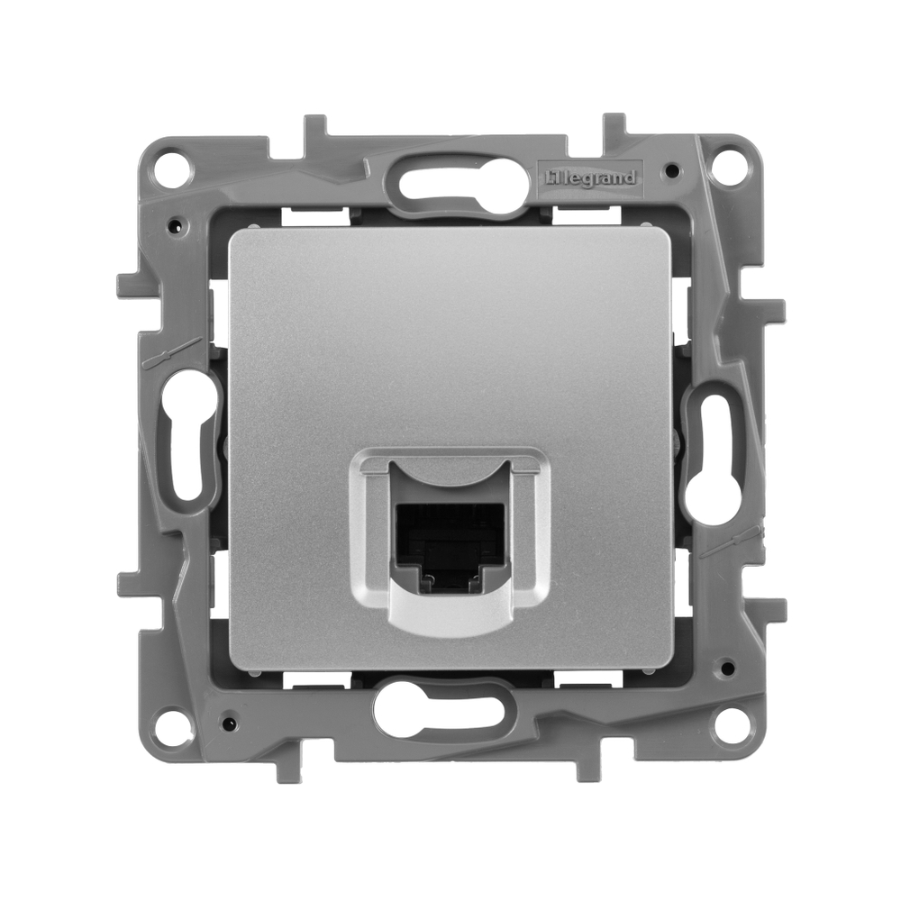 Розетка компьютерная RJ45 категория 6 UTP алюминий ETIKA Legrand