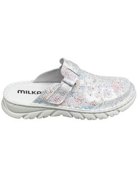 03 | "Duki" |Женские медицинские сабо натуральная кожа (цветок)