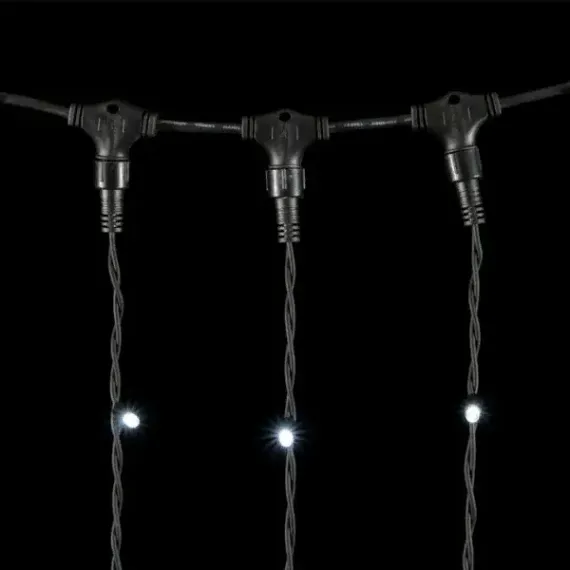 Светодиодный занавес с колпачком 2*2 м., 400 белых LED ламп, каучуковый черный провод, IP65, Beauty led (LL402-1-2W)