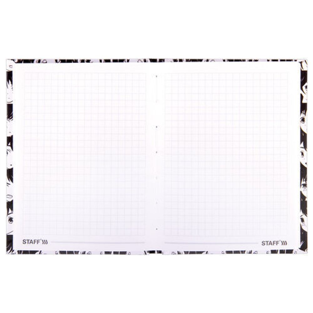 Блокнот МАЛЫЙ ФОРМАТ (110х147 мм), А6, 80 л., твёрдый, клетка, STAFF, "Аниме", 114436