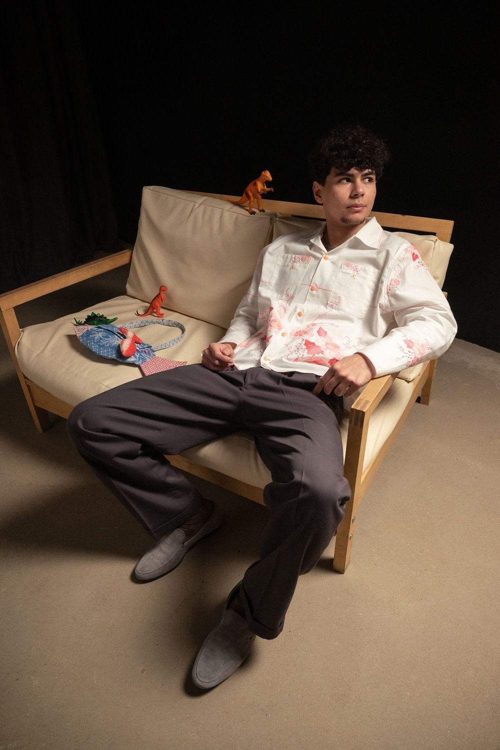 Рубашка Soeurs с Розовыми Аппликациями / Pink Applique Long Sleeve белая