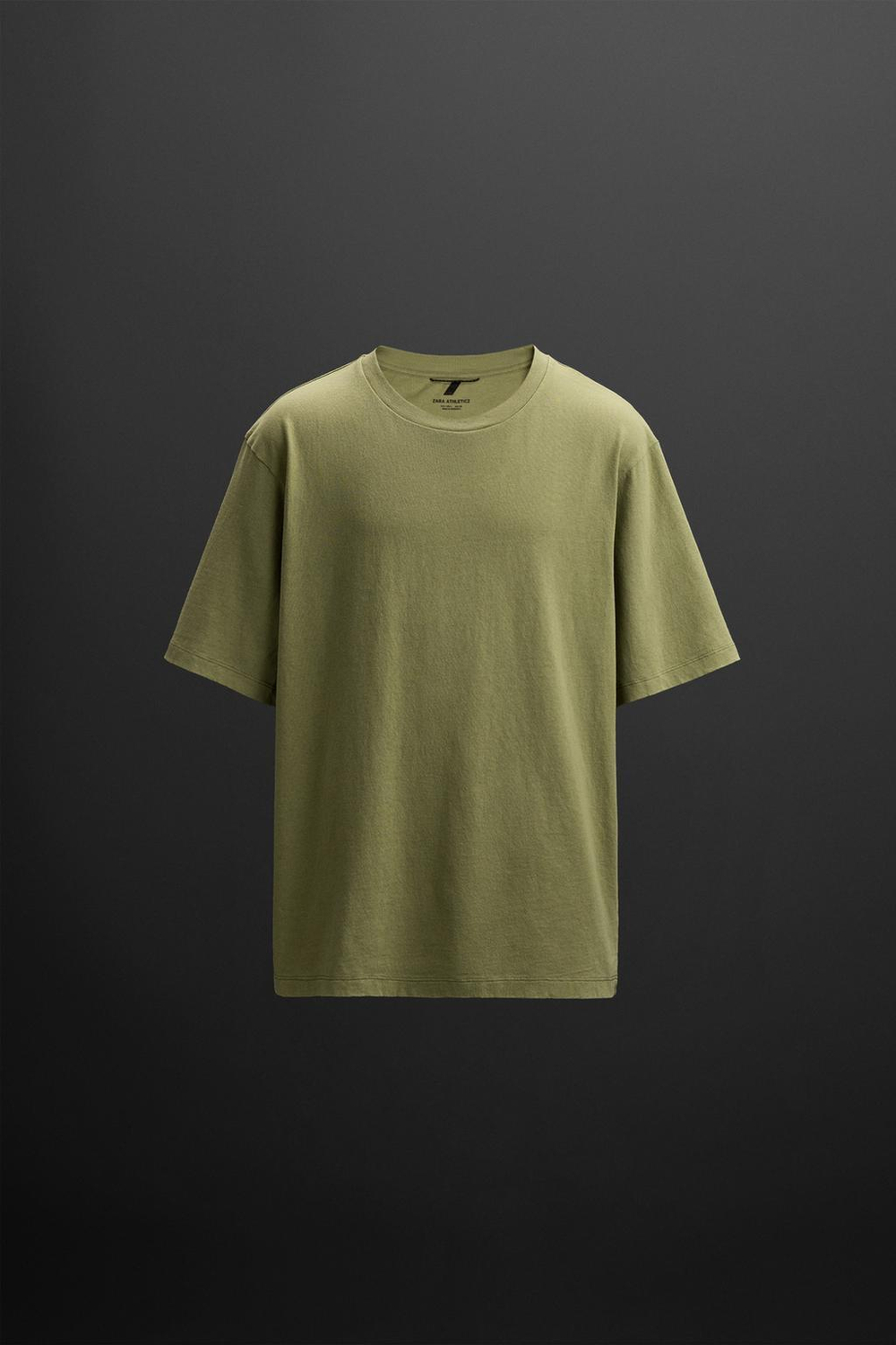 ZARA ФУТБОЛКА С ПРИНТОМ, ЗЕЛЕНЫЙ