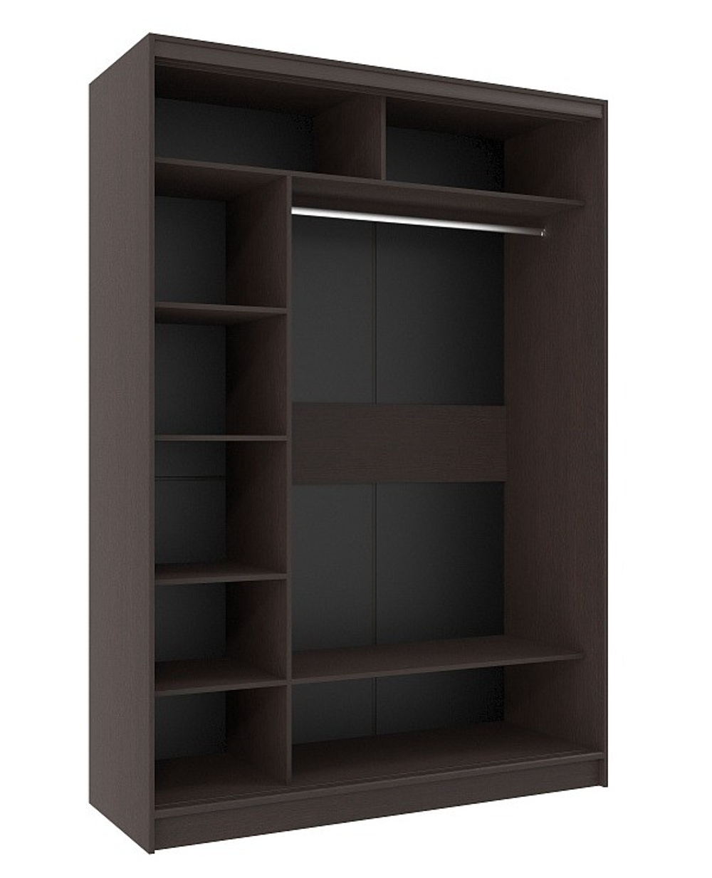 Шкаф-купе двухдверный с зеркалом 1600 Домашний Венге