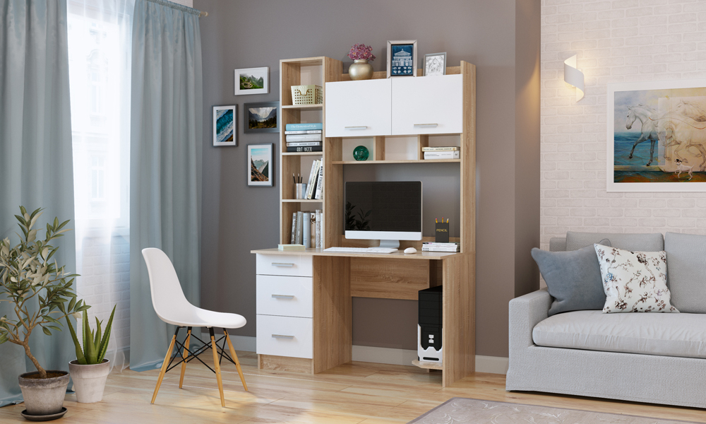 Стол компьютерный с ящиками Венге, ПКС-5, 125х60х196,8 см Памир