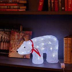 ULD-M3423-040-STA WHITE IP20 WHITE BEAR Фигура светодиодная Белый медведь. 35x22см. 40 светодиодов. Белый свет. Провод прозрачный. TM Uniel