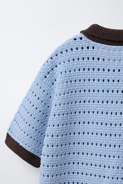 ZARA ПОЛО, ПАСТЕЛЬНО-СИНИЙ