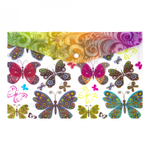 Папка-конверт на кнопке Yalong, A4, 260х360 мм, 160 мкм, ассорти, полупрозрачная с рисунком, "Бабочки"