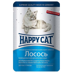 Паучи /лосось ломтики/ в соусе "Хэпии Кэт" (Германия) -  0,1 кг