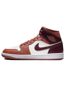 Кроссовки Jordan 1 Mid 'Dusty Peach Night Maroon' Women's