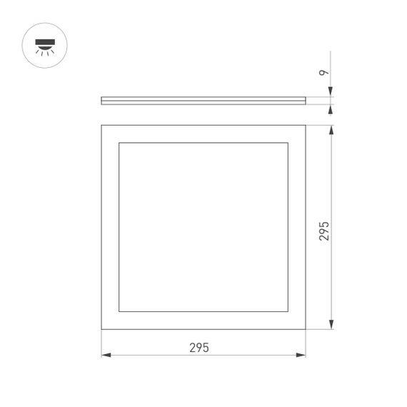 Светодиодная панель Arlight DL-INTENSO-S300x300-18W Warm3000 (WH, 120 deg, CRI90, 230V) 043551