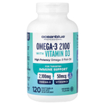 OceanBlue, Professional, Omega-3 2100® с витамином D, со вкусом апельсина, 120 капсул