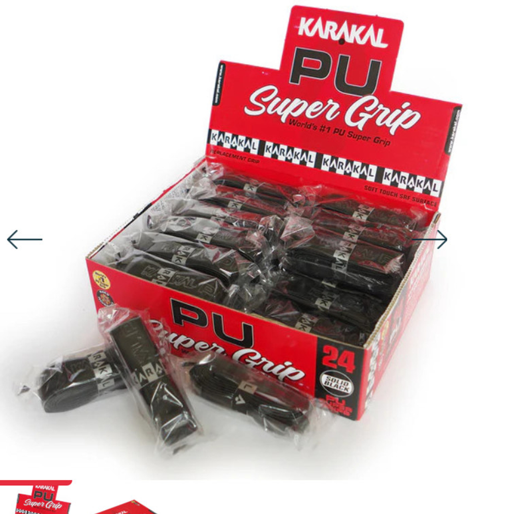 Karakal PU Super Grip Solid Black х24
