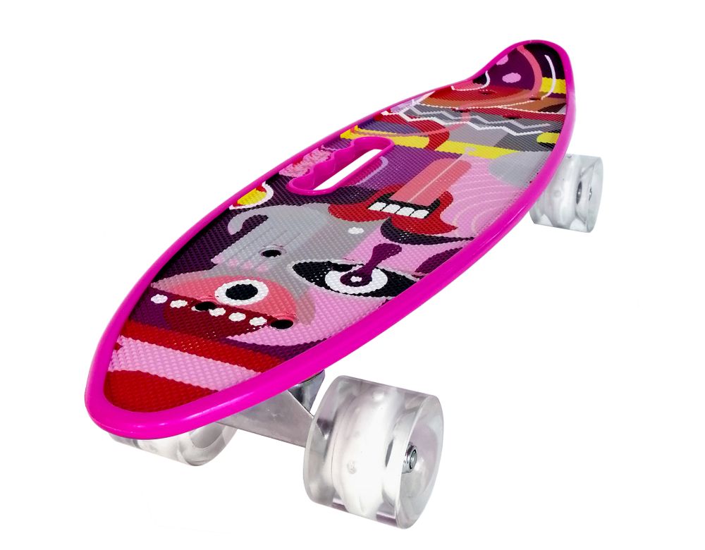 Скейтборд PWSport Print 22" Селфи розовый